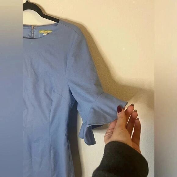 Gianni Bini Blue Ruffled Sheath Dress - Picture 5 of 6